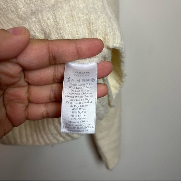 Everlane Cream Wool Blend Crewneck Sweater Size S Women - Picture 4 of 9